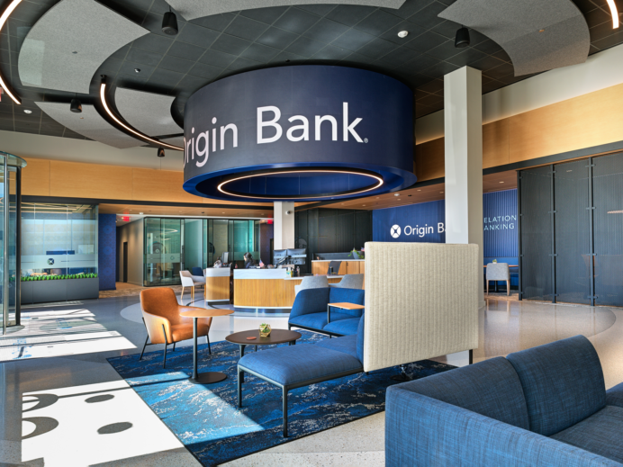 Origin Bank Preston Financial Center lobby area