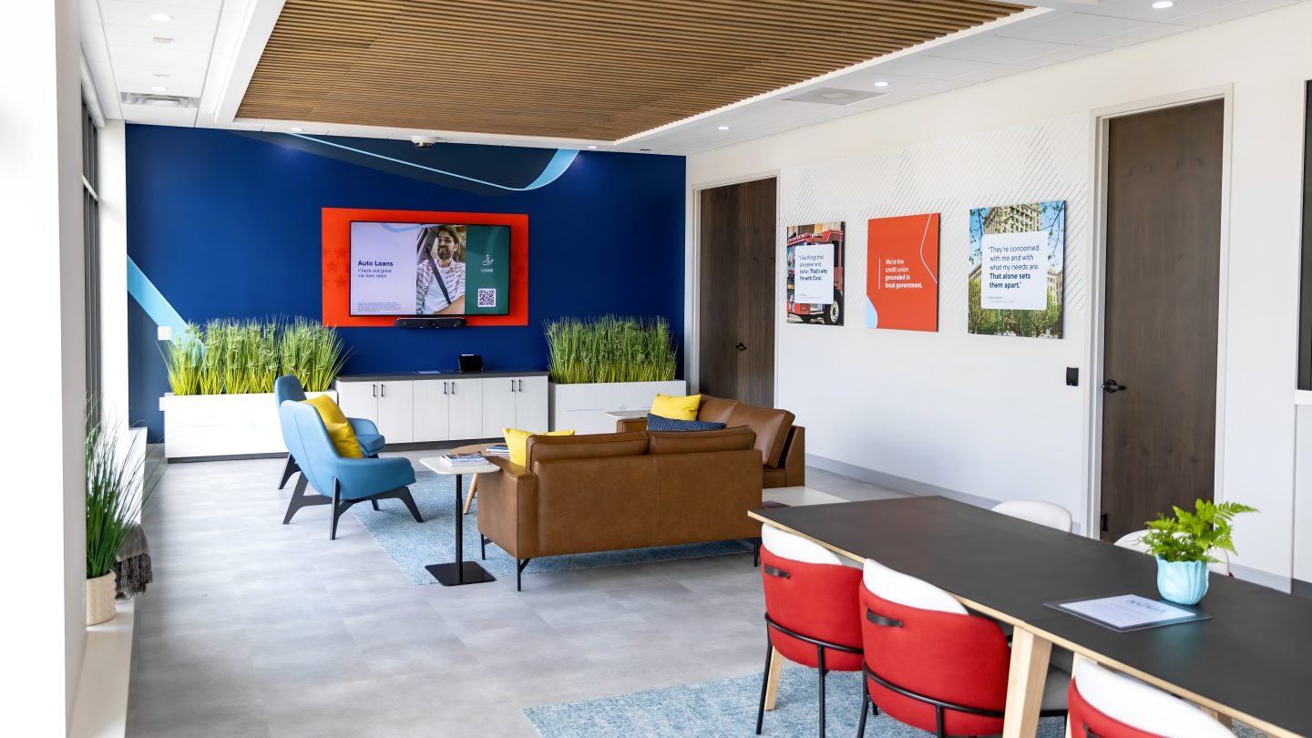 Civic Credit Union interior branch design
